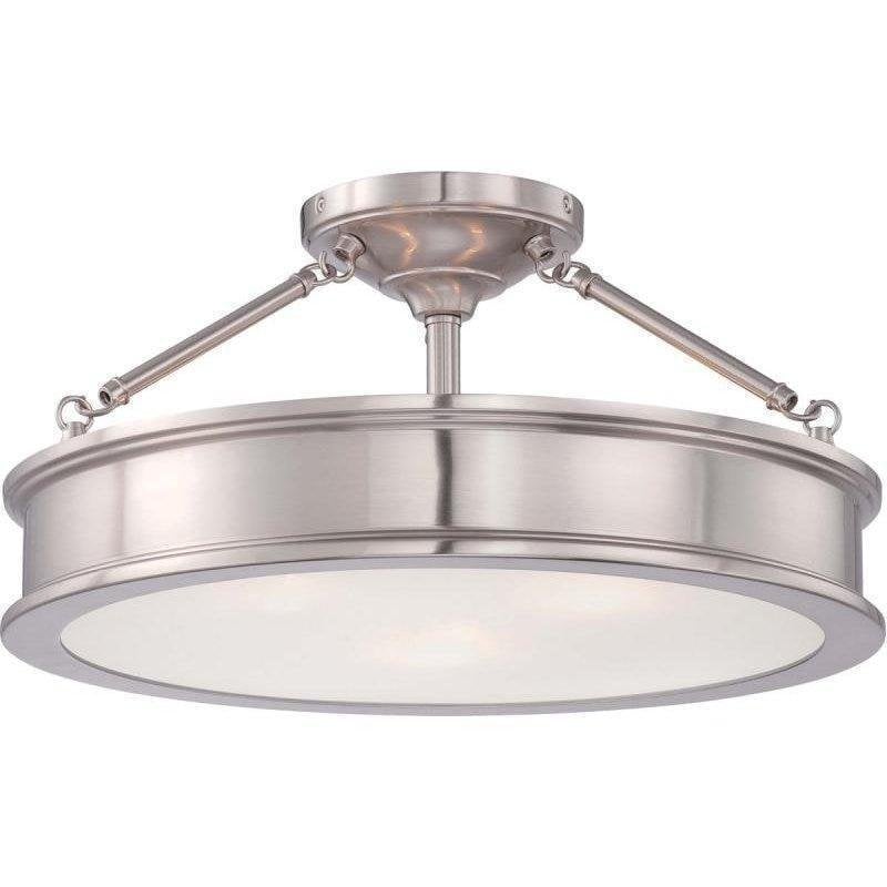 Minka Lavery 4177-84 Harbour Point Satin Nickel Semi Flush