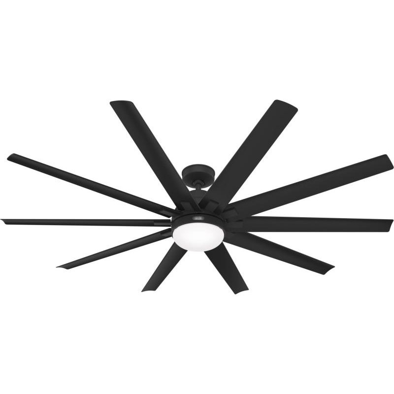 Hunter 52618 Overton 72 Inch Matte Black Ceiling Fan with LED