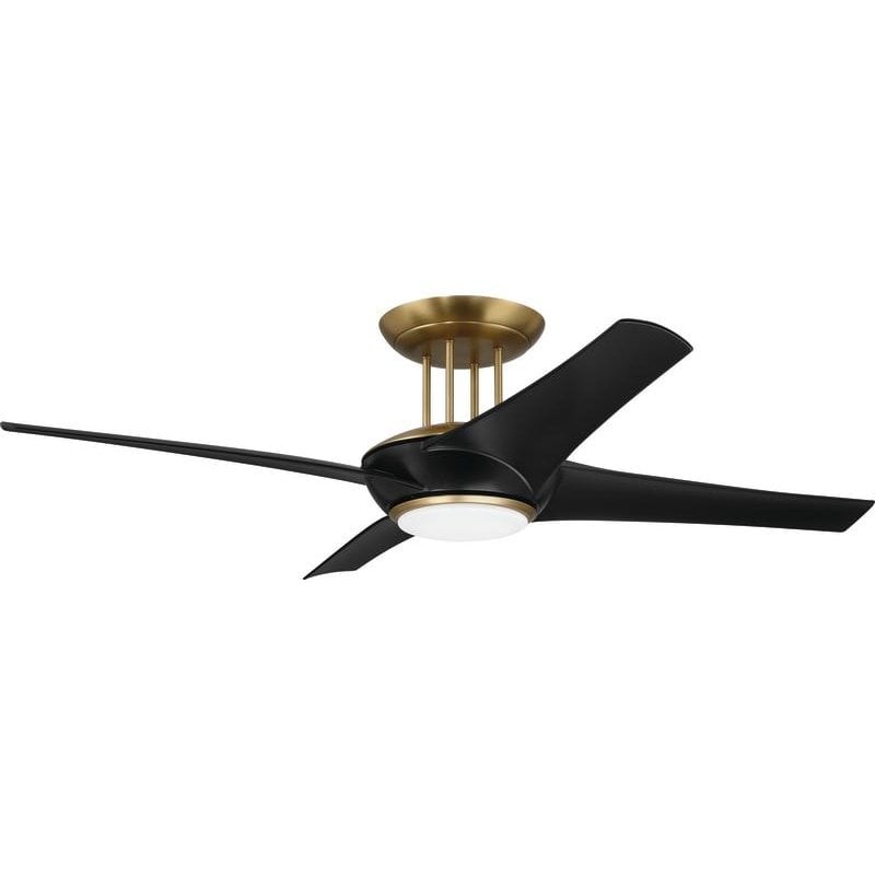 Craftmade CAM54FBSB4 Cam 54 Inch Flat Black / Satin Brass Hugger