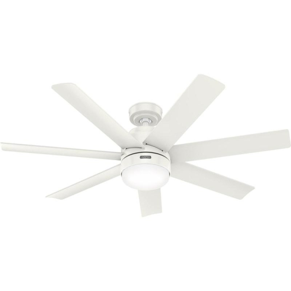 Hunter 52375 Brazos 52 Inch Fresh White Ceiling Fan with LED Light 