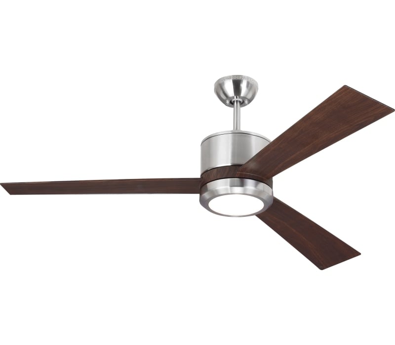 Monte Carlo Vision 52 Inch Brushed Steel Ceiling Fan With Led Light Delmarfans Com - 52 Monte Carlo Traverse White Led Hugger Ceiling Fans