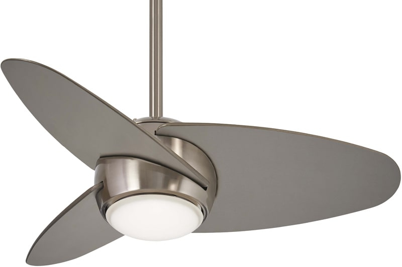Minka-Aire F410L-BSÂ Slant 36 inch Brushed Steel with Silver Blades Ceiling FanÂ 
