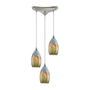 Geologic 3-Light Pendant In Satin Nickel