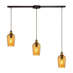 Hammered Glass Collection 3 light chandelier in Oil Rubbed Bronze