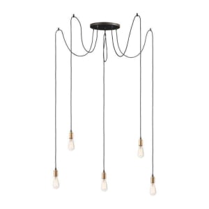 12125BKAB Early Electric 5-Light Pendant