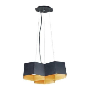 30334BKGLD Honeycomb 3-Light LED Pendant