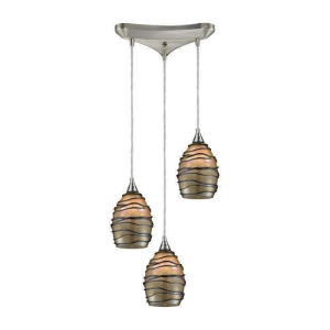 3- Light Pendant In Satin Nickel