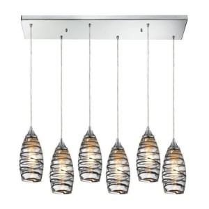 Twister 6 Light Pendant In Polished Chrome