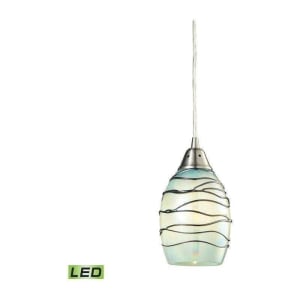 Vines Collection 1 light pendant in Satin Nickel - LED Offering Up To 800 Lumens (60 Watt Equivalent