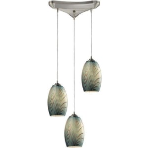 Tidewaters Pendant 3-Light, Satin Nickel