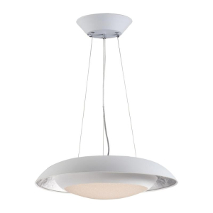 Iris Pendant, 1-Light LED 33.6 Watts, Silver Leaf / White