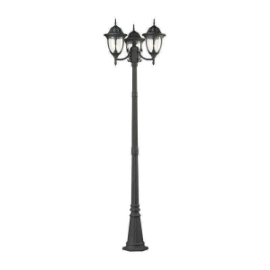 Central Square Outdoor Post 3-Light, Textured Matte Black