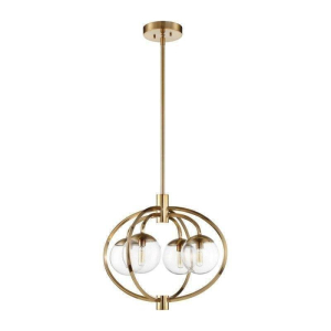 Piltz Chandelier 4-Light, Satin Brass