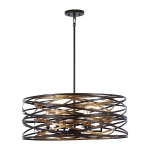 Vortic Flow Pendant 6-Light, Dark Bronze