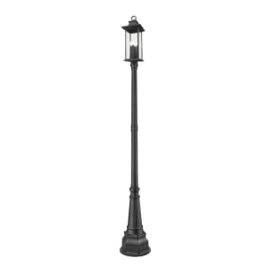 Z-Lite Lighting 5017PHBR-564P-BK Tiberius Outdoor Post Mounted Fixture