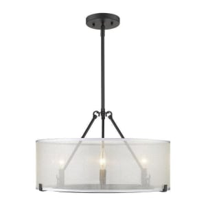 5019-3-M BLK Alyssa 3-Light Chandelier