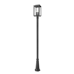Z-Lite Lighting 5019PHBR-5011P-BK Hartwell Outdoor Post Mounted Fixture