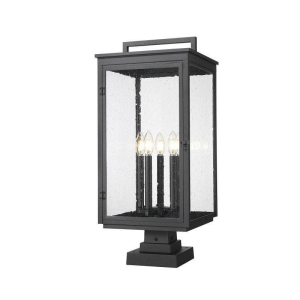 Z-Lite Lighting 5019PHXLS-SQPM-BK Hartwell Outdoor Pier Mounted Fixture