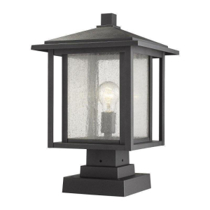 554PHBS-SQPM-BK Aspen 1-Light Outdoor Post
