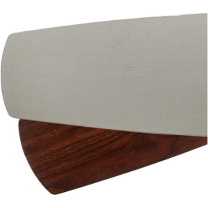 Five Apex Fan Blades, Satin Nickel / Walnut