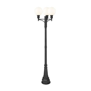Z-Lite Lighting 597PHB-3-564P-BK Laurent Outdoor Post Mounted Fixture