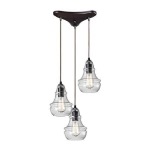 Menlow Park 3 Light Pendant In Oiled Bronze