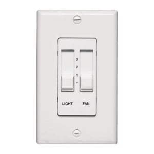 Three Speed and Light Dimming Wall Slide Control - White