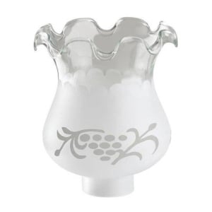 Handblown Etched Glass Shade, Frosted