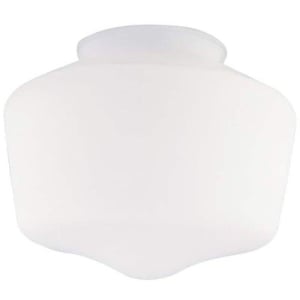 Handblown Schoolhouse Glass Shade, White