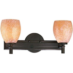 2 Light Bath w/Carmel Art Glass