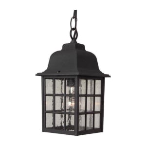 Grid Cage Outdoor Pendant, 1 Light 100 Watts, Textured Matte Black