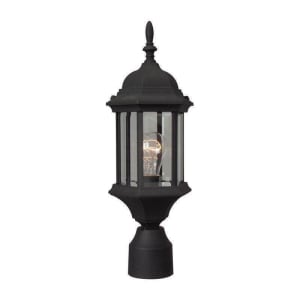 Hex Style Outdoor Post Mount, 1 Light 100 Watts, Textured Matte Black