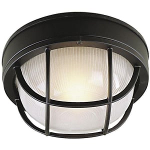 Bulkheads Outdoor Flush Mount, 1 Light 60 Watts, Textured Matte Black