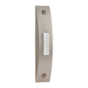Surface Mount Contemporary Lighted Push Button, Brushed Nickel