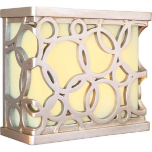 Hand-Carved Circular Lighted Chime, Brushed Nickel