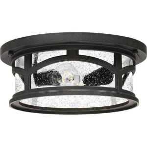Marblehead Outdoor Flush Mount, 2-Light 120 Total Watts, Mystic Black