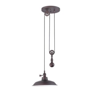  Light Pulley Pendant 1-Light, Aged Bronze