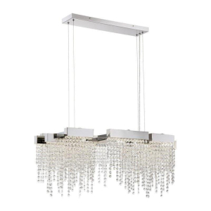 Crystal Falls Chandelier, Multi-Light LED 60 Watts, Polished Nickel
