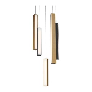 PD-64805R-BK/AB-AB Chaos 5-Light LED Pendant