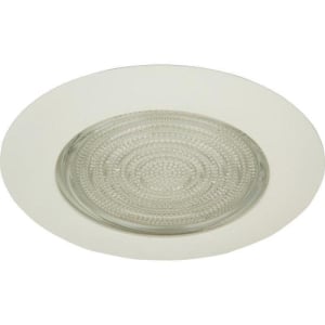 White Metal Shower Trim in White with Clear Glass, A19