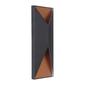 Peak Outdoor Wall Sconce, 2 Light LED 14 Total Watts, Textured Matte Black / Satin Brass