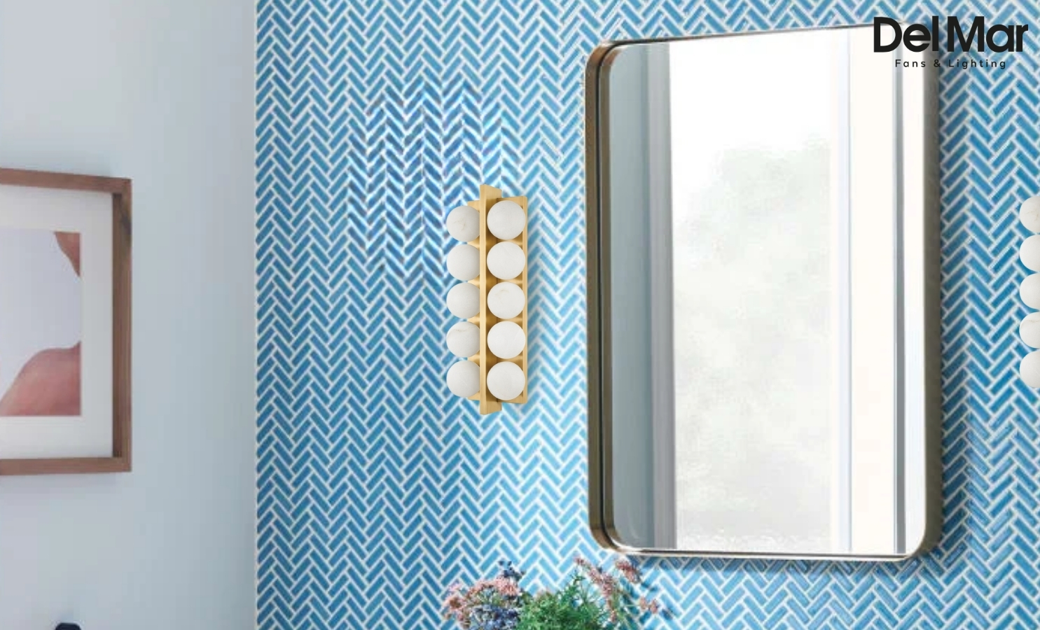 Corbett Emille Wall Sconce in Vanity Area