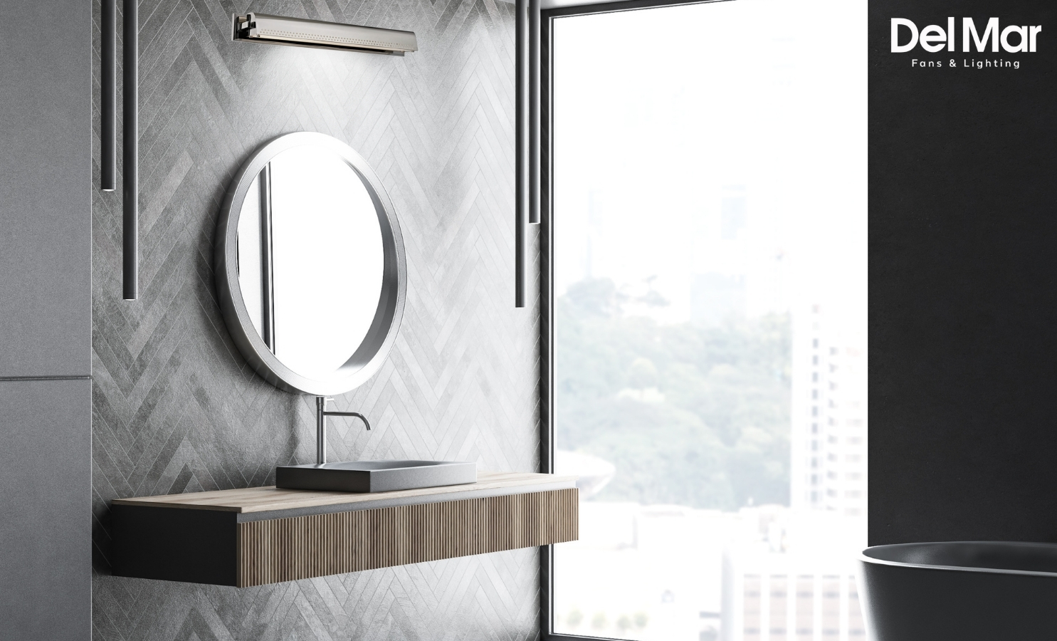 Hudson Valley Garfield Wall Light in Vanity Area