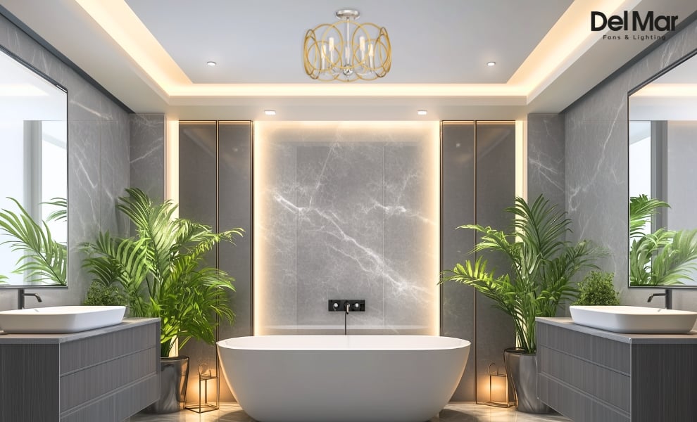 Minka Lavery Chassell Semi Flush in Bathroom