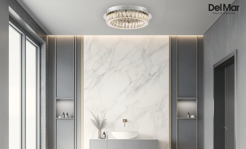 Quoizel Embrace Flush Mount in Vanity Area