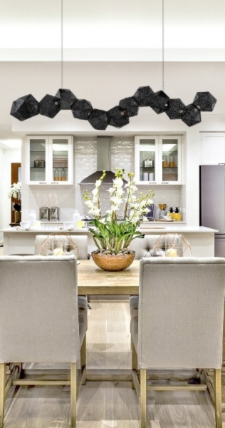 Modern Forms Luminaires PD-62864-BK Riddle Pendant in kitchen Area
