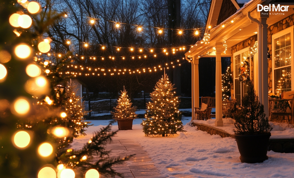 String Lights in Outdoor Area