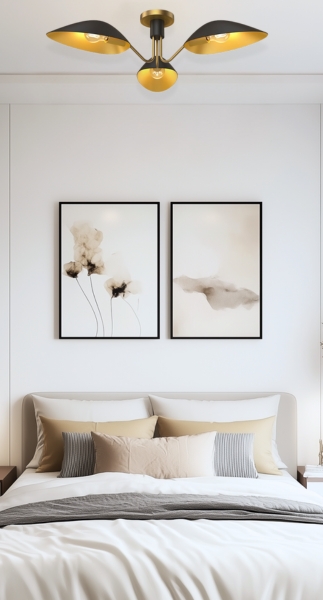 Alora Mood Oscar Semi Flush in Bedroom