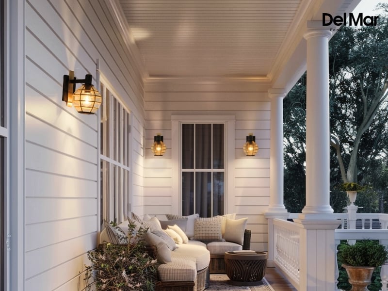 Brass Wall Sconces in outdoors