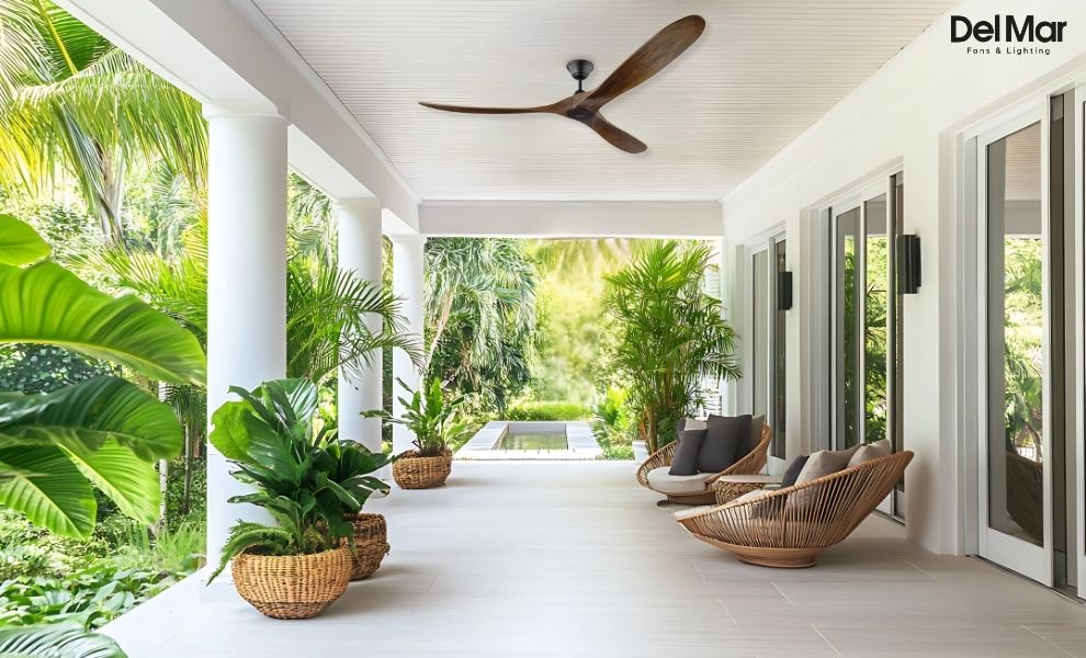 Visual Comfort Fan Collection Maverick Max in Outdoor Space Visual Comfort Fan Collection Maverick Max in Outdoor Space